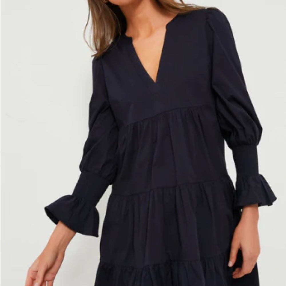 Pomander Place Navy Crepe Kenzo Mini Dress